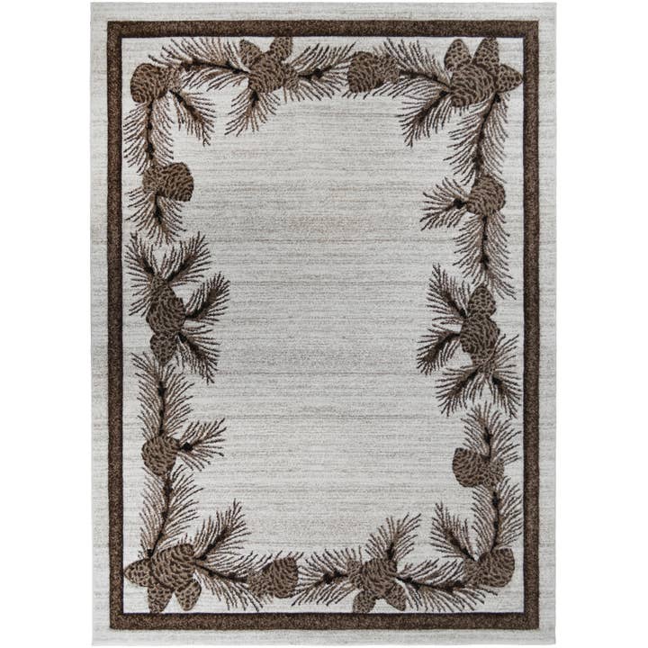 Pine Branch Gray Cabin Rug