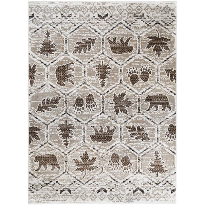 Woodland Mosaic Brown Cabin Rug