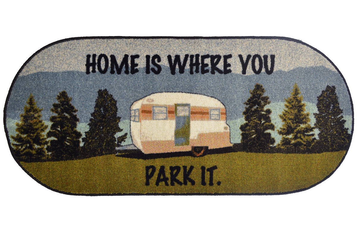 Camp Haven Woodland Camper Mat — oval pattern