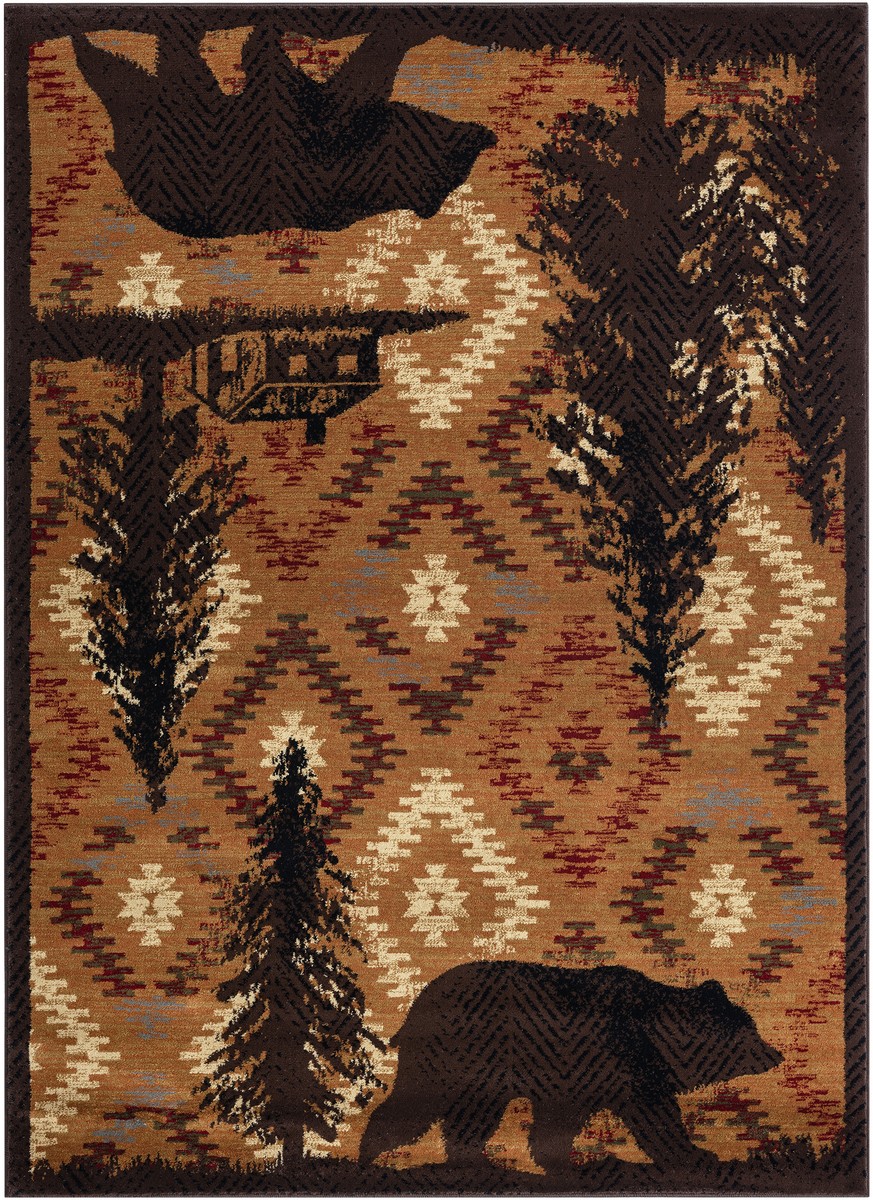 Cedar Creek Cabin Wildlife Rug — rectangular pattern