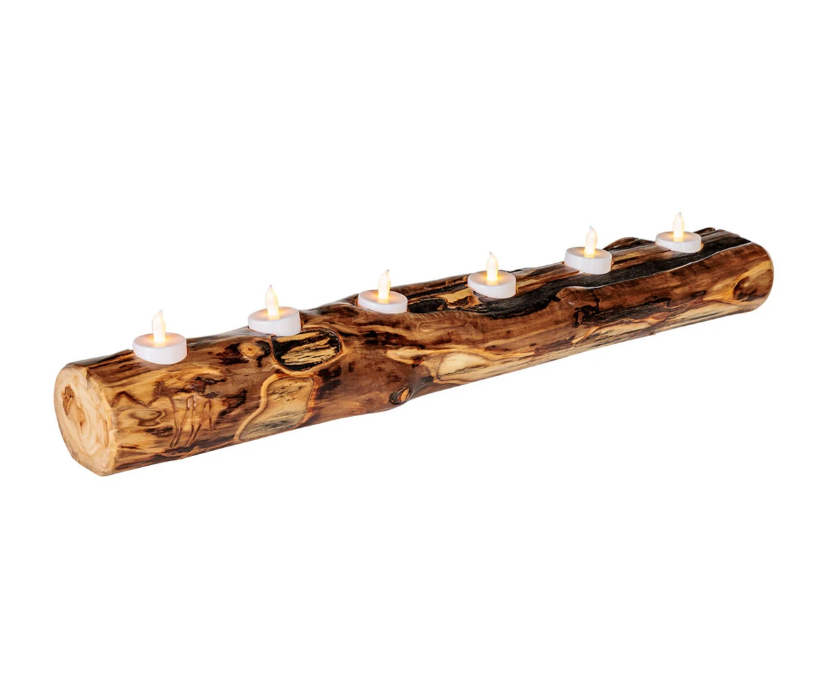Hearthside Six-Light Log Candle Holder