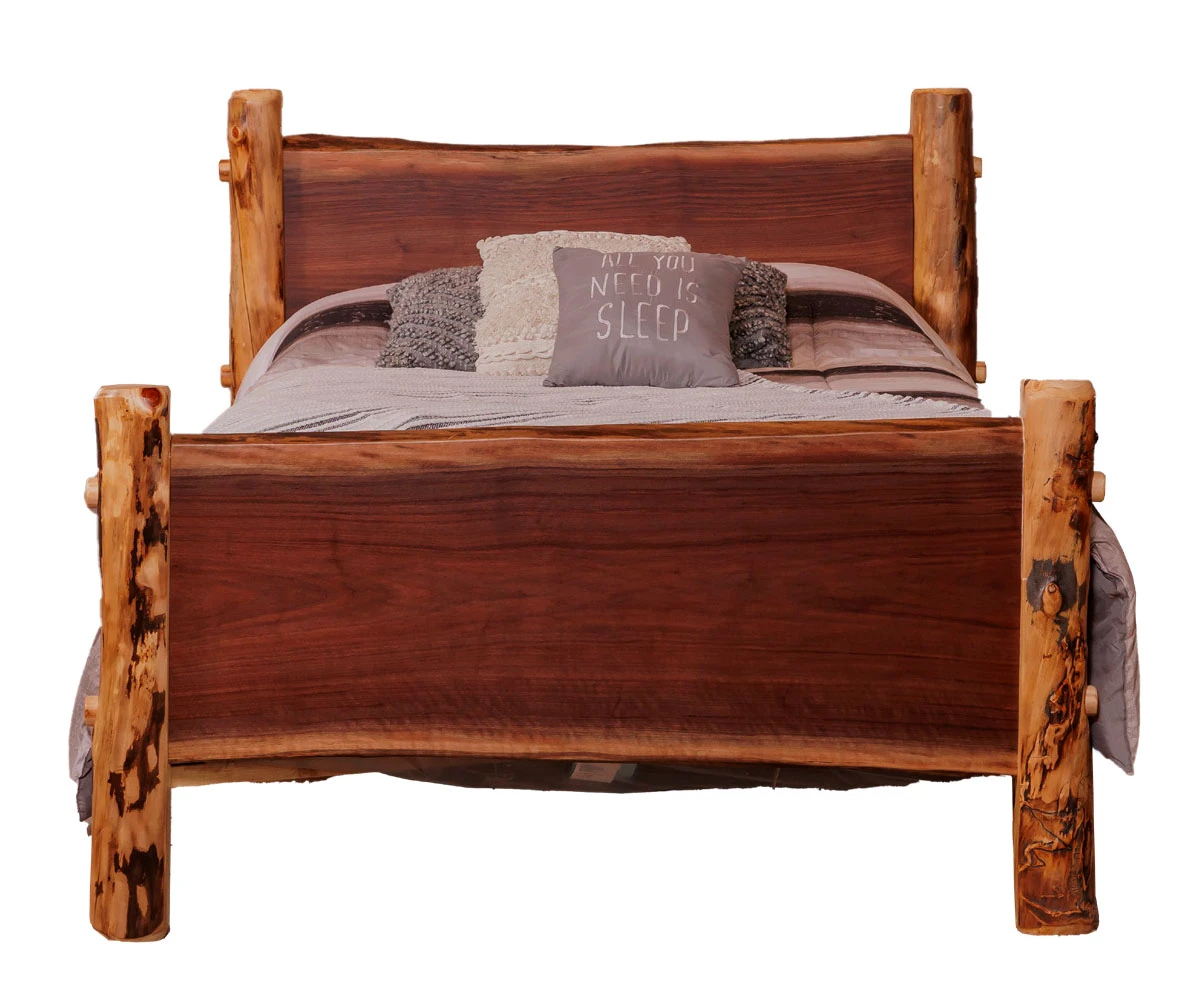 Hearthside Alder Peak Walnut & Aspen High Headboard Bed