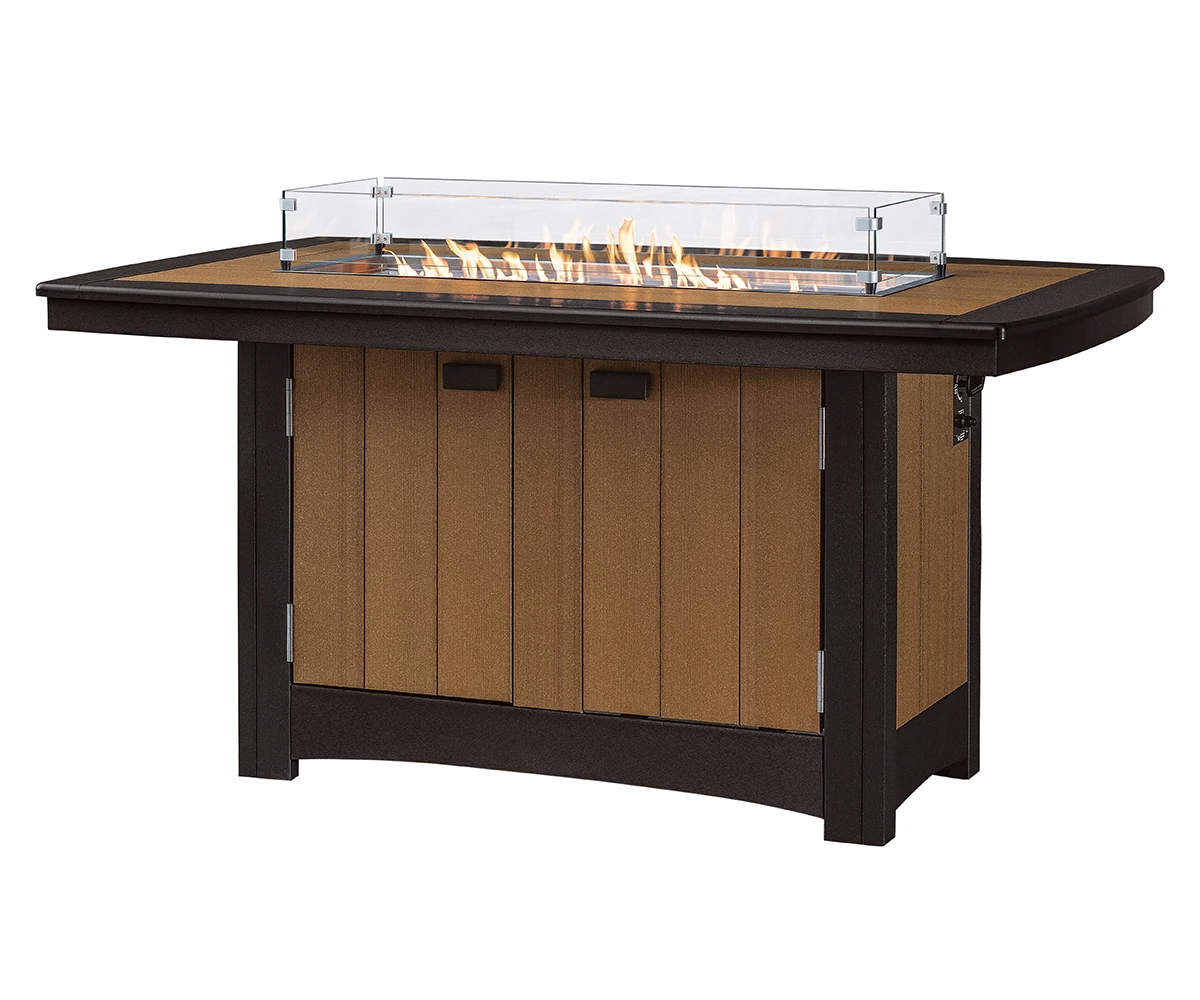Harbor Porch Bordered Poly Counter Fire Table