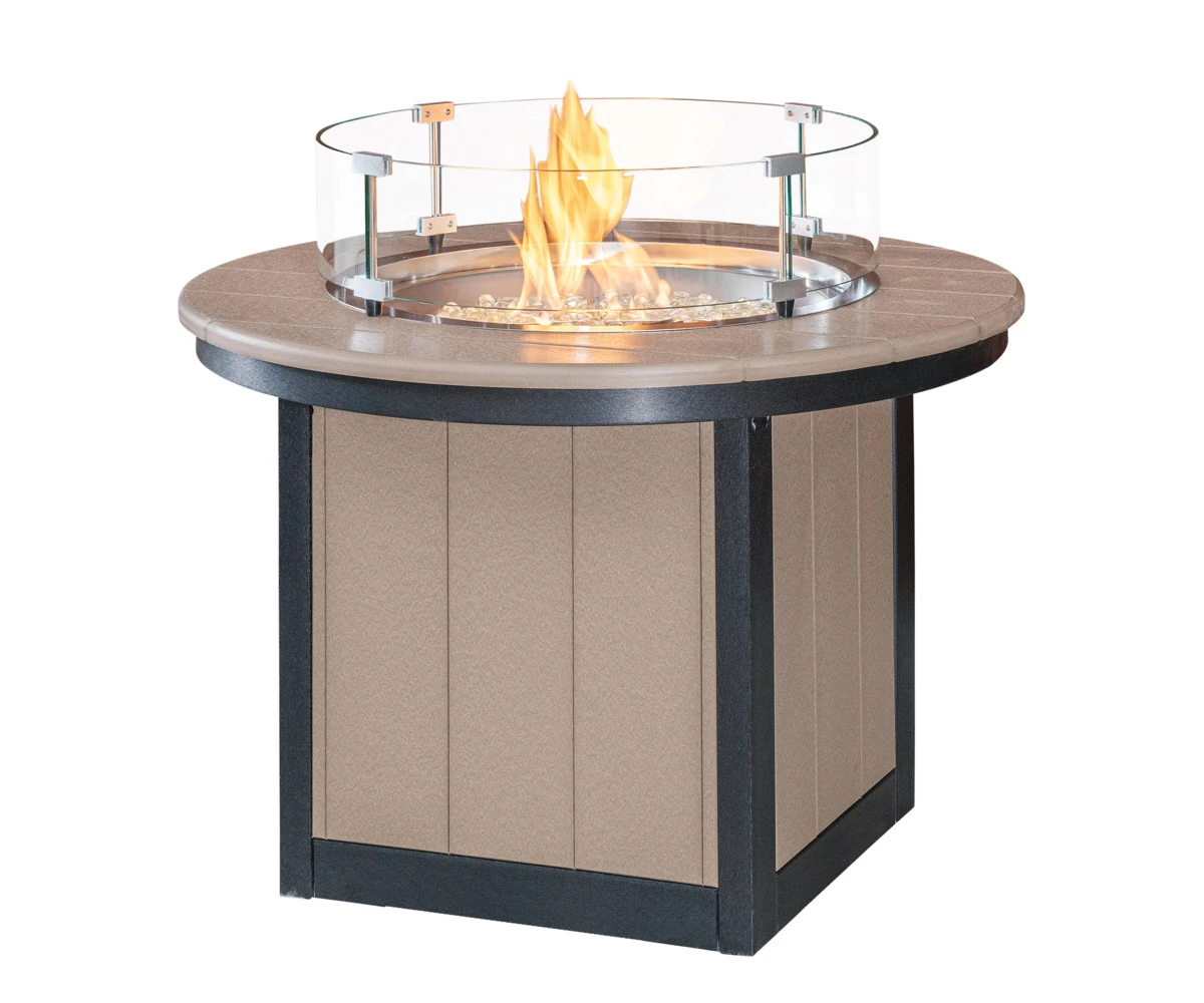 Harbor Porch Round Poly Conversation Fire Table