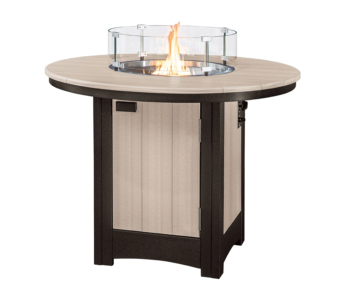Harbor Porch Round Poly Counter Fire Table