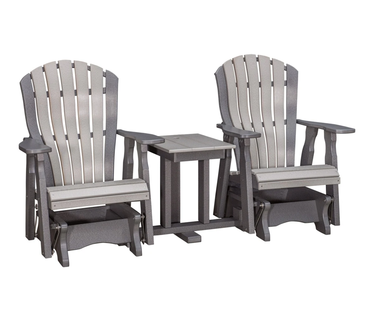 Harbor Porch Arched-back Poly Connected Glider Settee