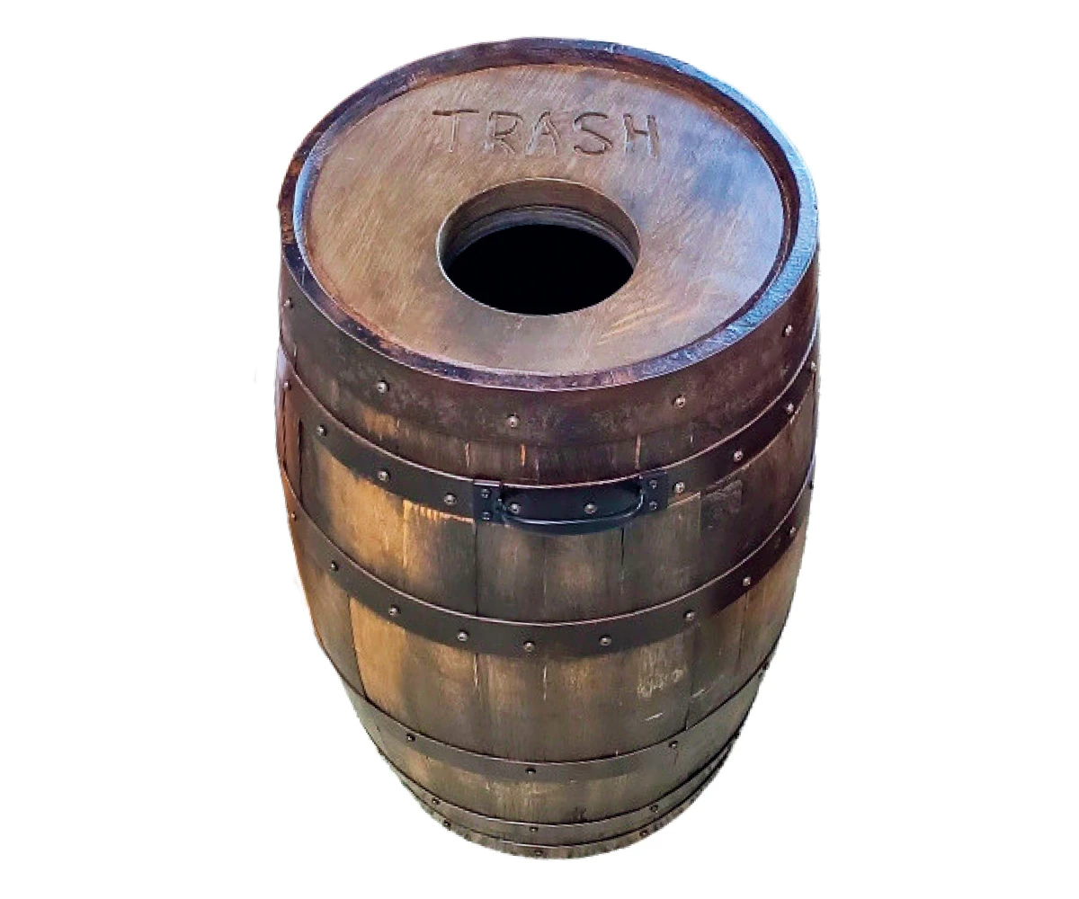 Caskwood Medium Barrel Trash Cabinet