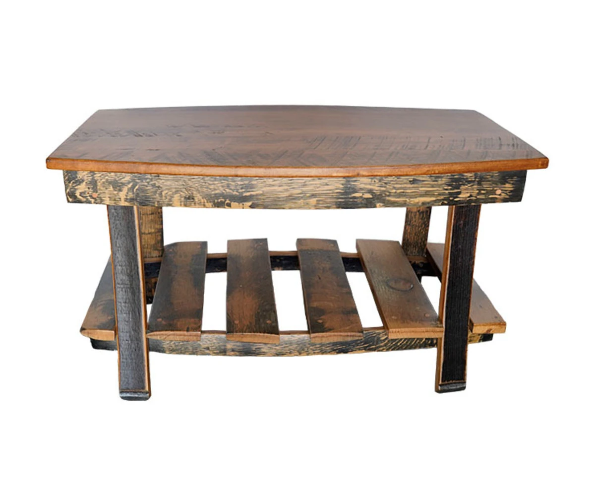 Caskwood Oval Whiskey Barrel Coffee Table