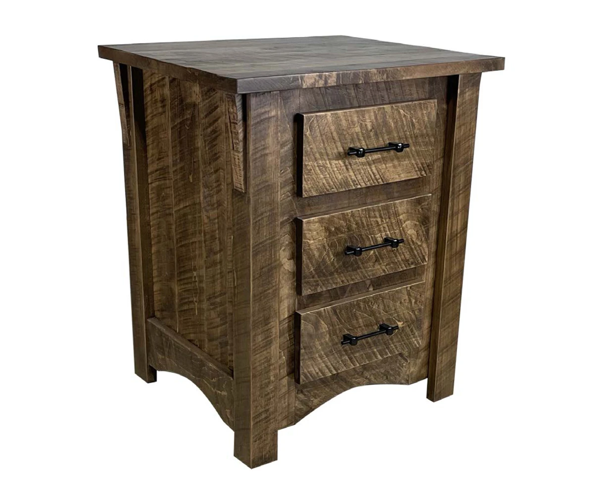 Timber Summit Rough-sawn Maple 3-Drawer Nightstand