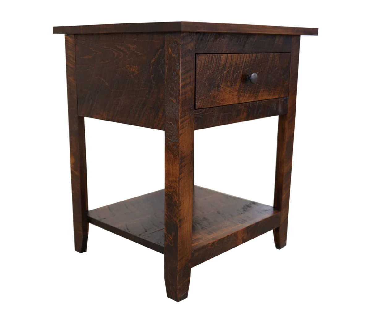 Meadow Cove Rough-sawn Maple 1-Drawer Nightstand
