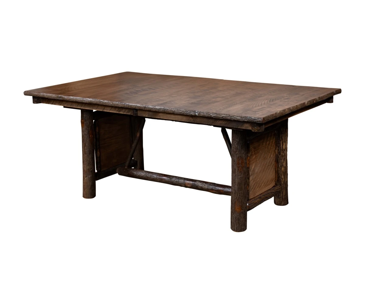 Stonewater Rough-sawn Maple & Hickory Panel Trestle Dining Table