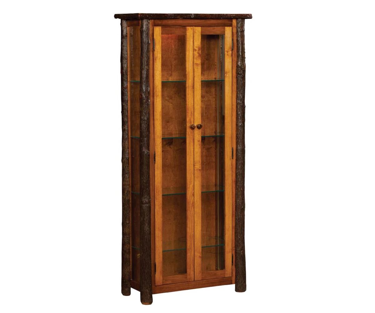 Copper Vale Maple Glass-Door Curio Cabinet