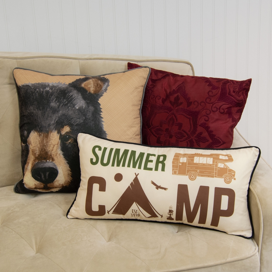 Walnut Grove Bear Square Pillow