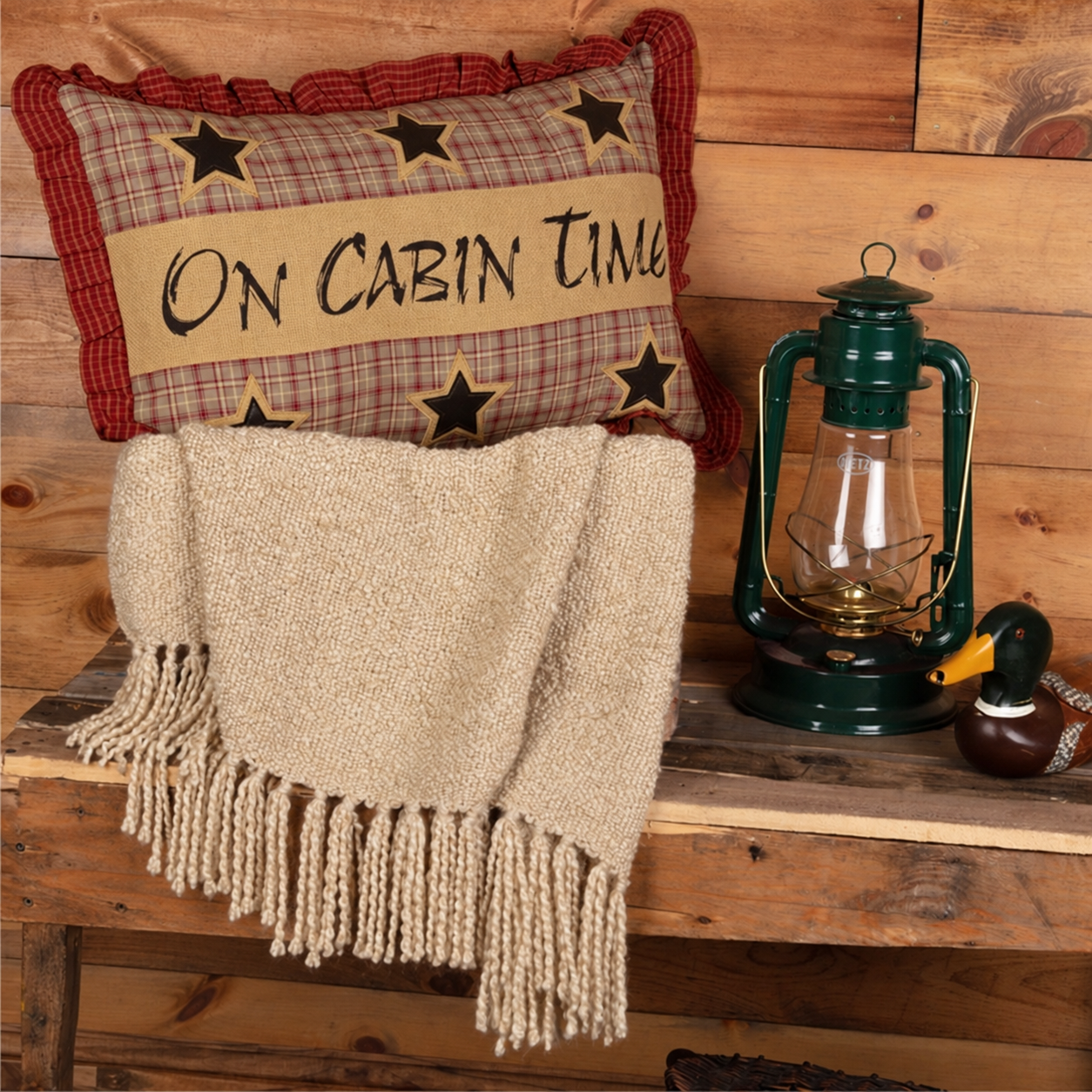Dawson Star On Cabin Time Throw Pillow 14x22
