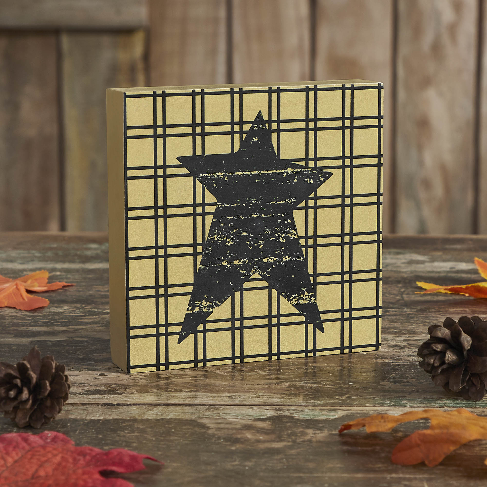 Prim Star on Tan Base MDF Sign 5x5