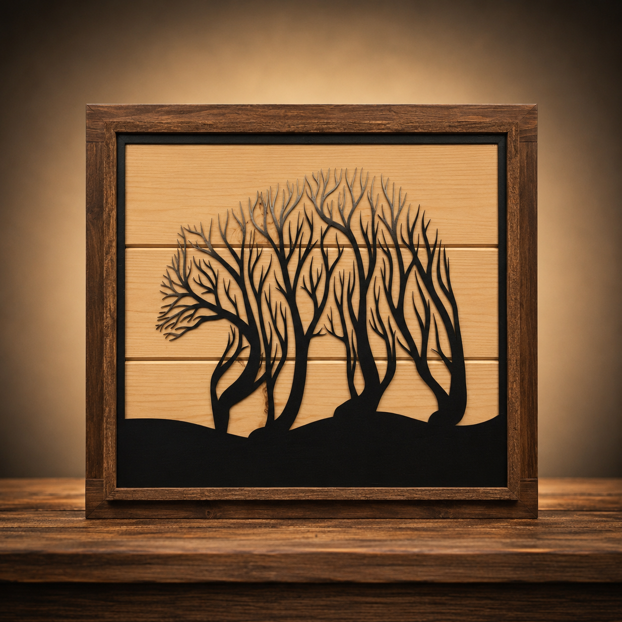 Twig Walking Bear Framed Art