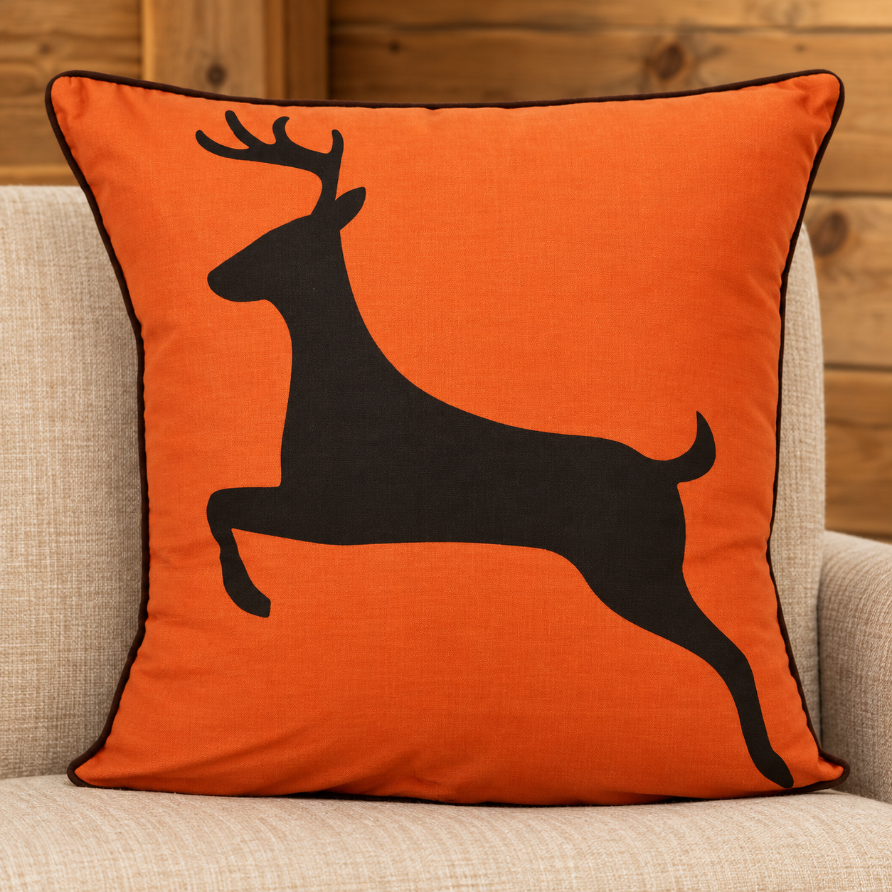 Green Forest Deer Pillow