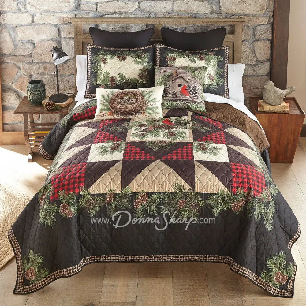 Cardinal Pine Quilt Set