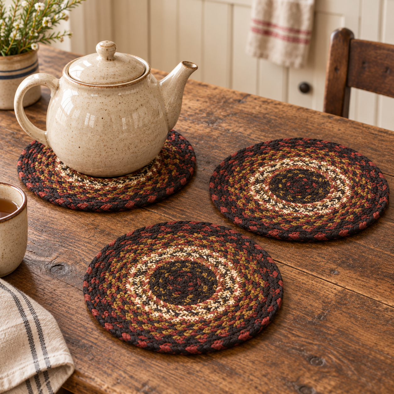 Beckham Braided Jute Trivet Set of 3