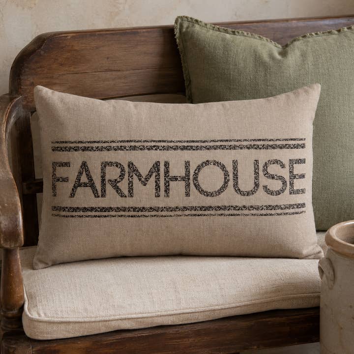 Sawyer Mill Charcoal Farmhouse Throw Pillow 14x22