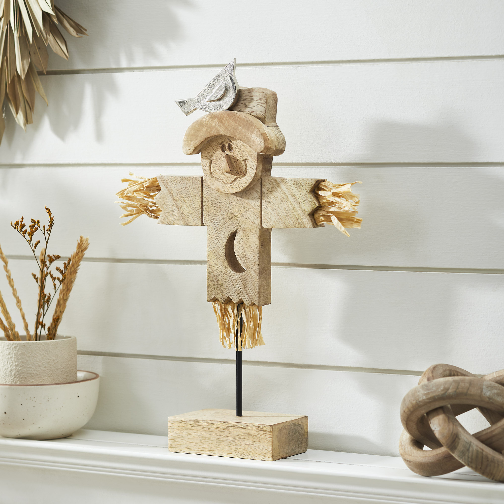 Natural Wooden Scarecrow