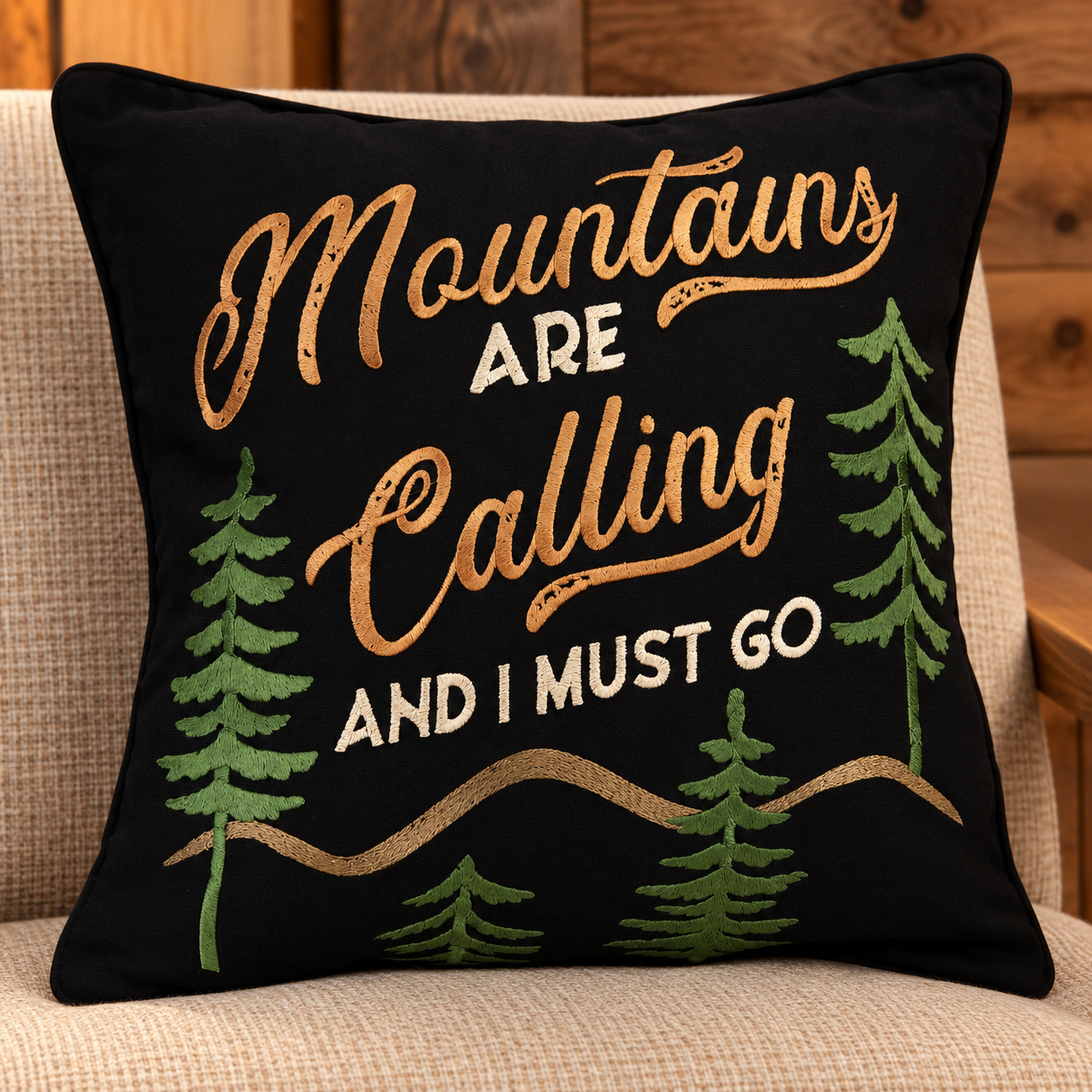 Painted Bear Mountains Pillow Mountains Pillow