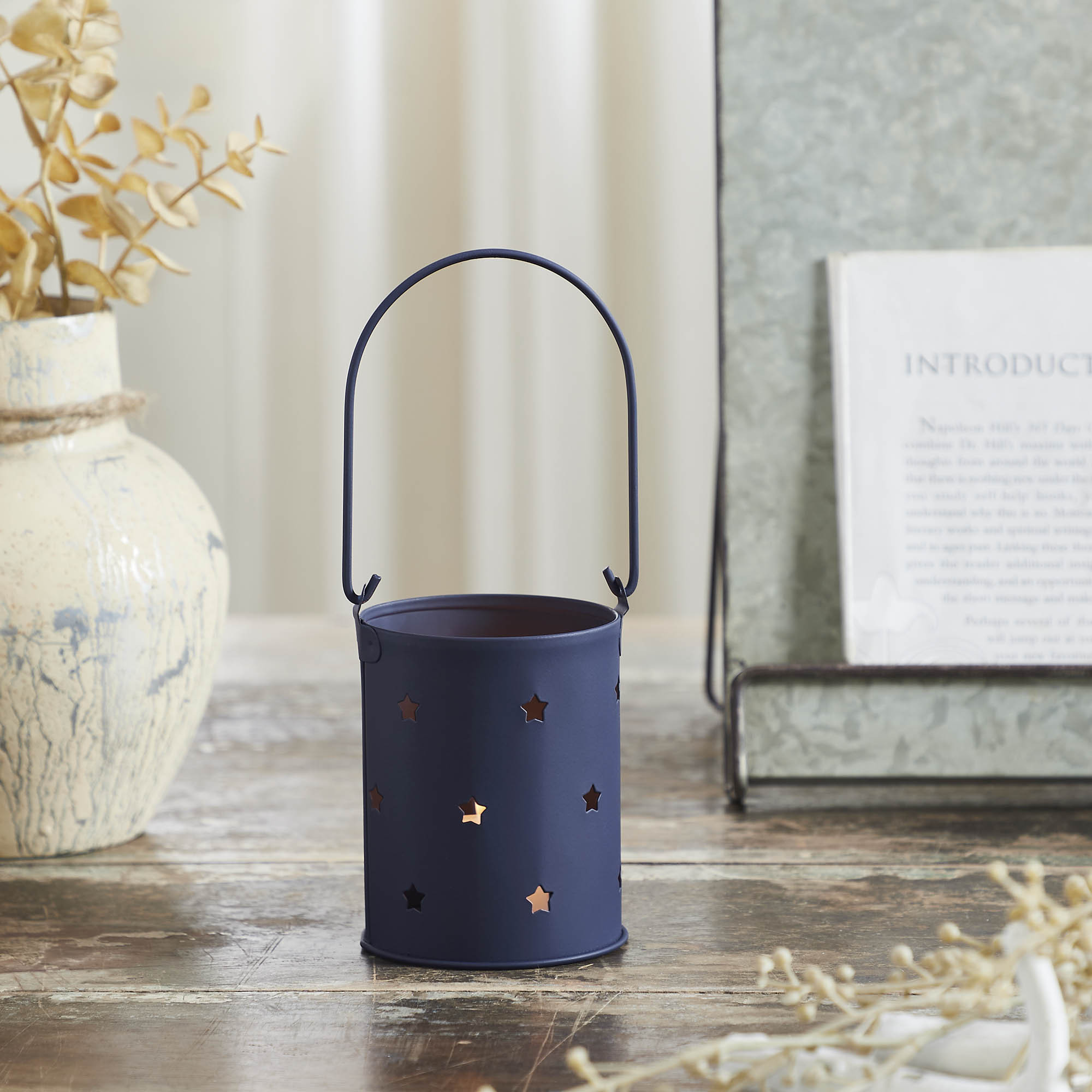 Votive Candle Holder w/ Stars Cutout 3.75x3