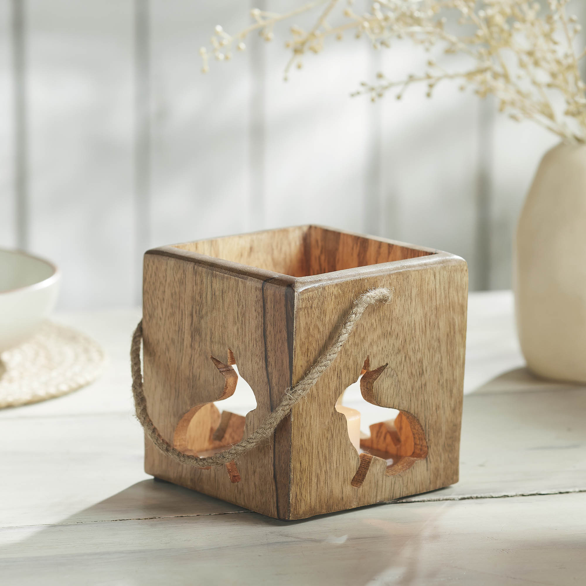 Bunny Hop Wooden Bunny Cutout Box w/ Twine