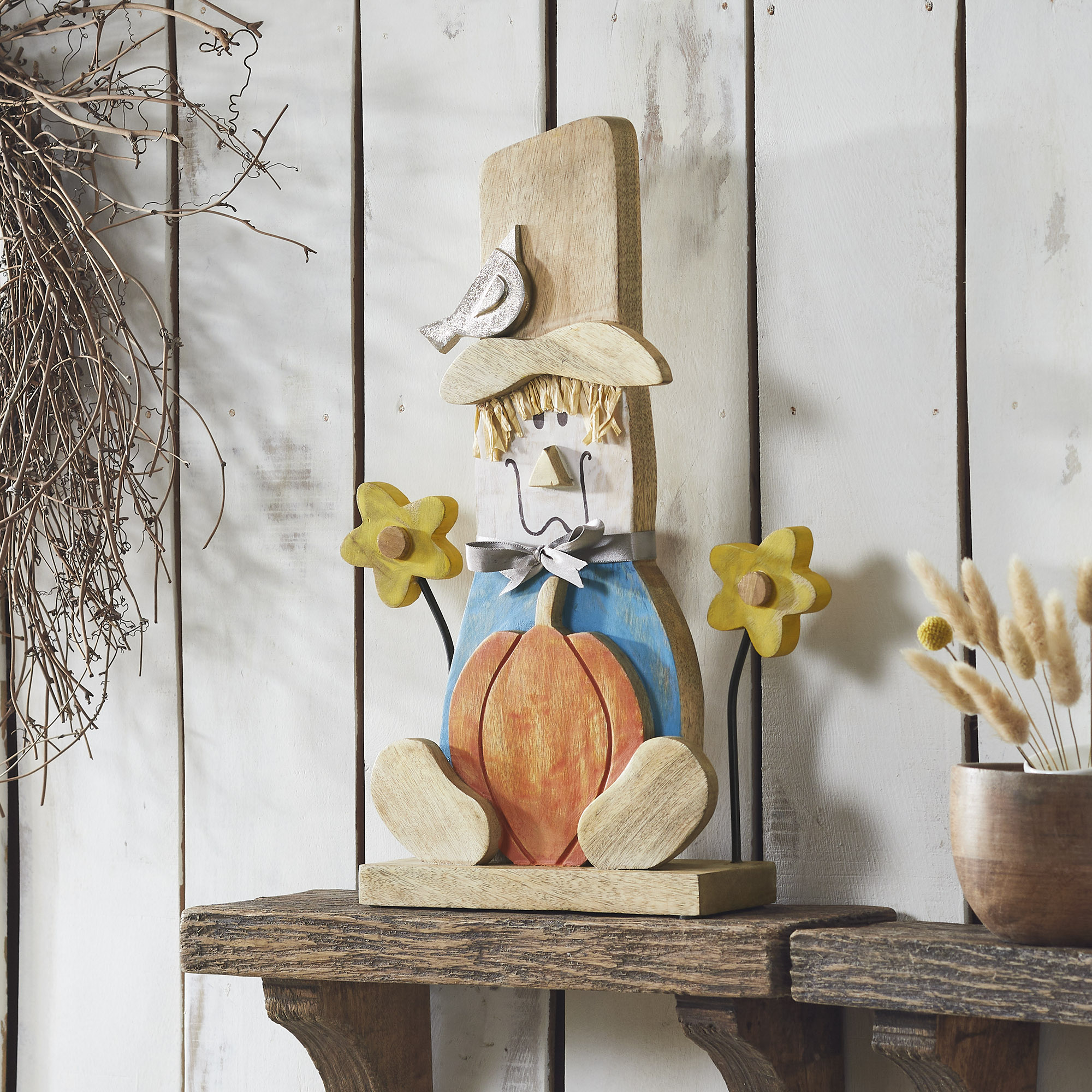 Whimsical Wooden Scarecrow