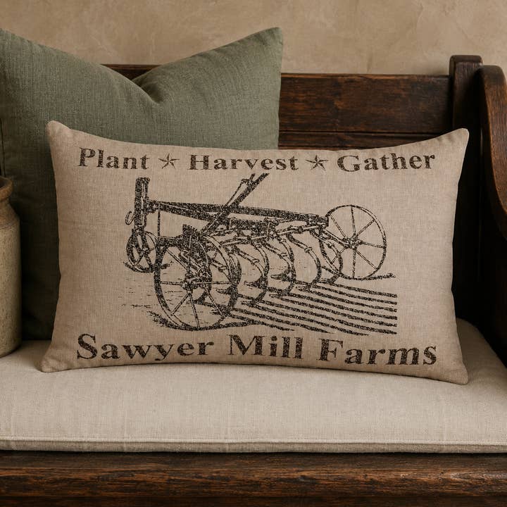 Sawyer Mill Cotton Throw Pillow, 14"x22" Farmhouse Decor