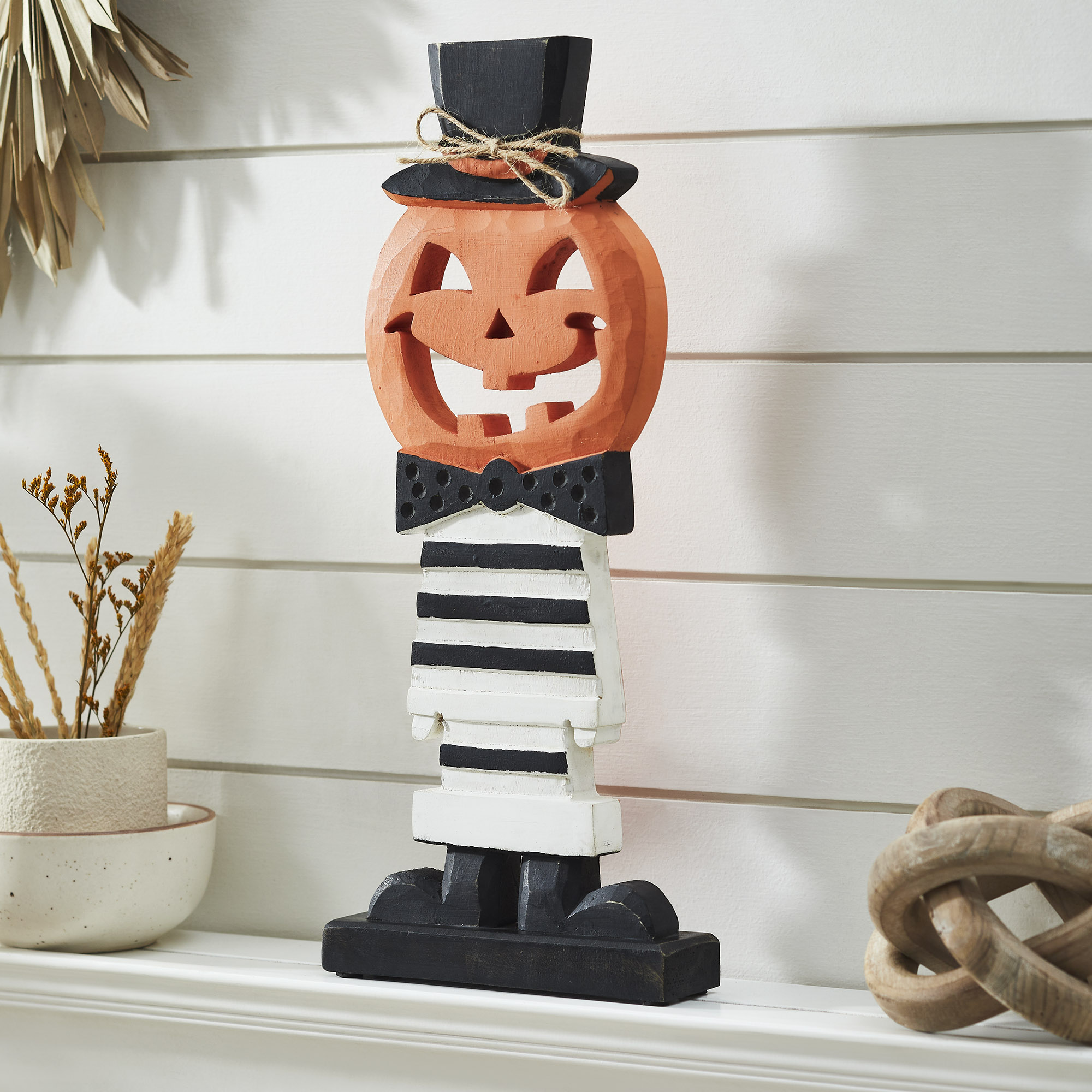 Fancy Wooden Jack-O-Lantern