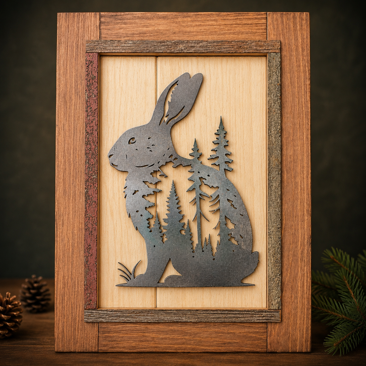 Rustic Rabbit Framed Art