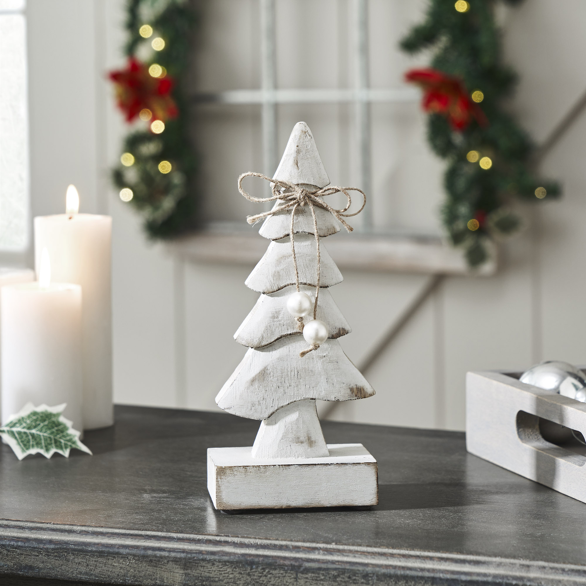 Pretty in Pearl Distressed White Wooden Tree