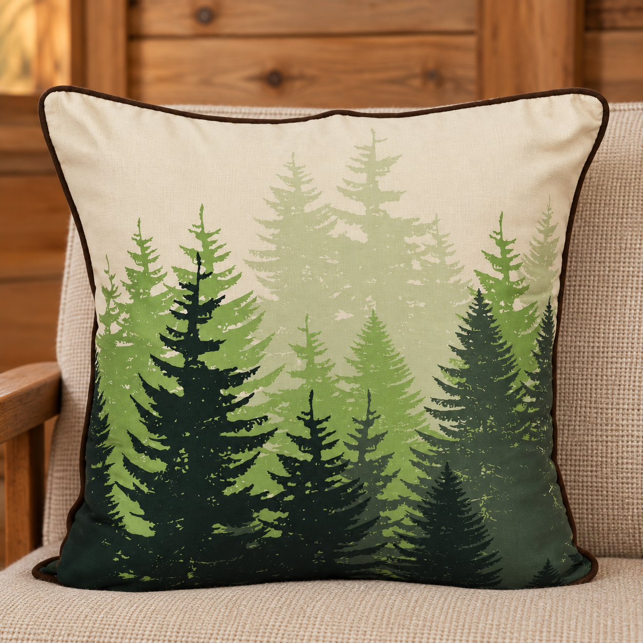 Green Forest Tree Pillow