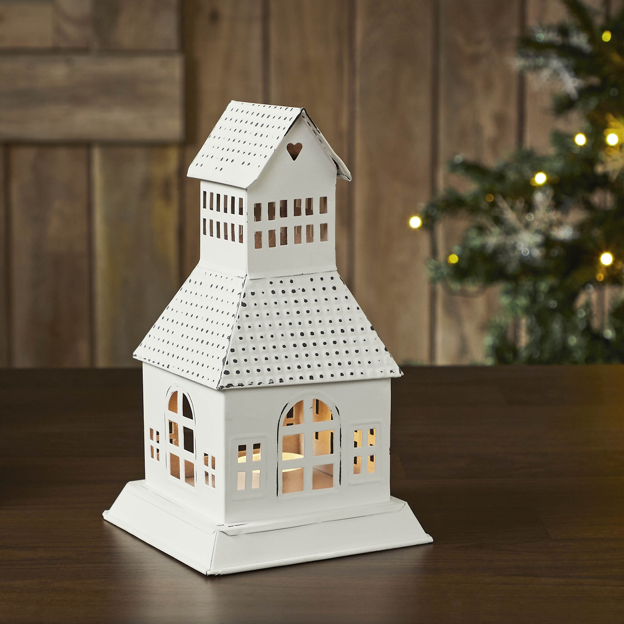 Metal Village House A Tealight Holder