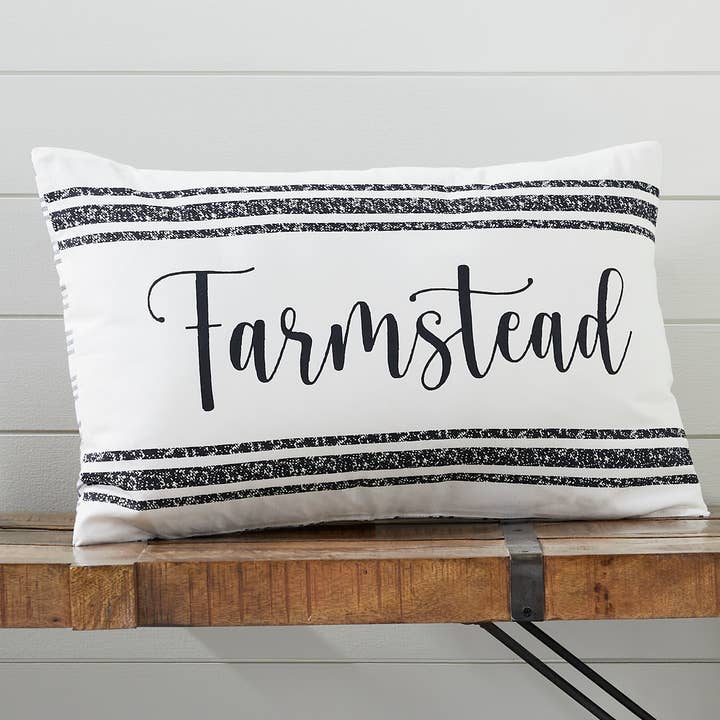 Farmstead Throw Pillow 14x22 Sawyer Mill Black