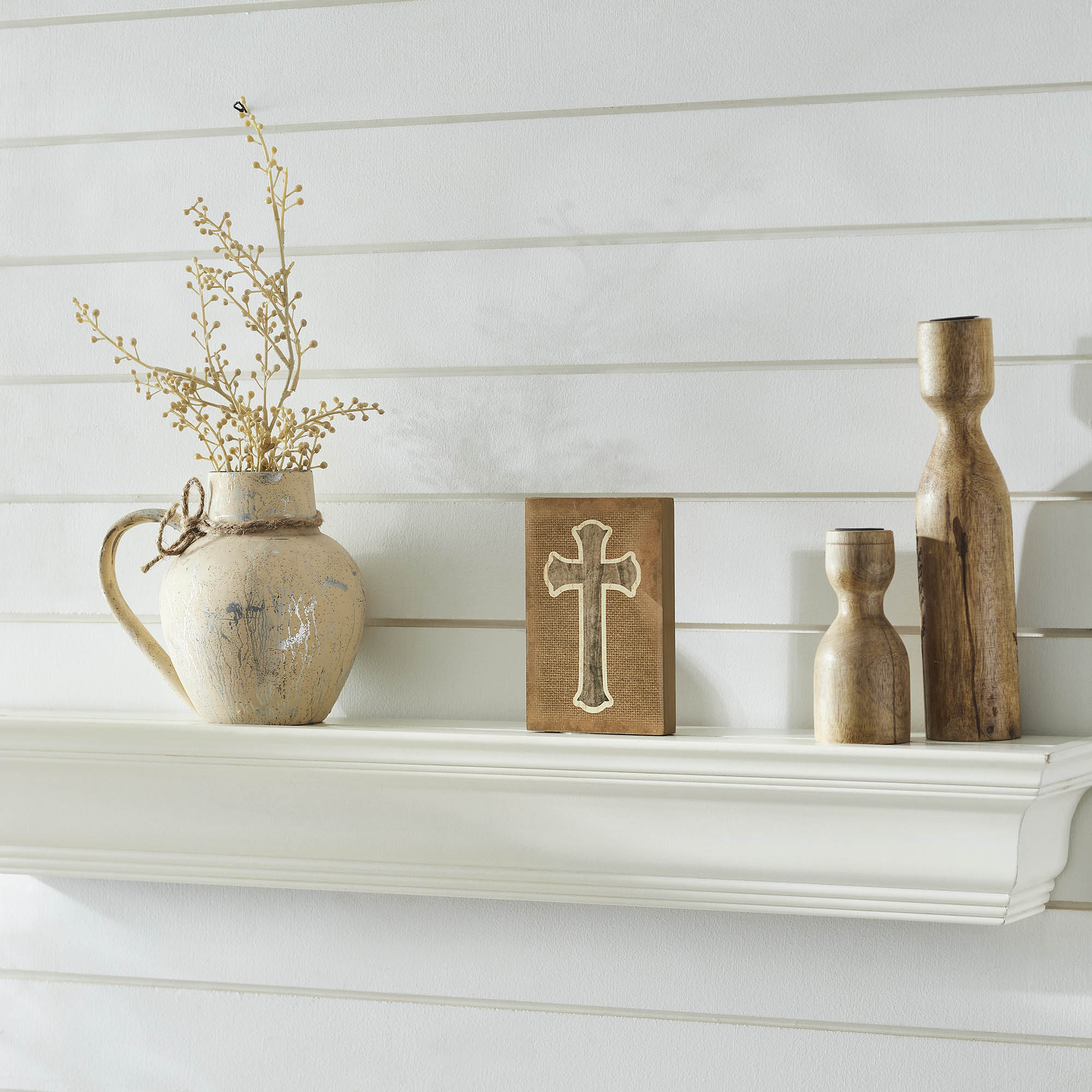 Celebrate Grace Cross On Natural Burlap MDF Wall Sign