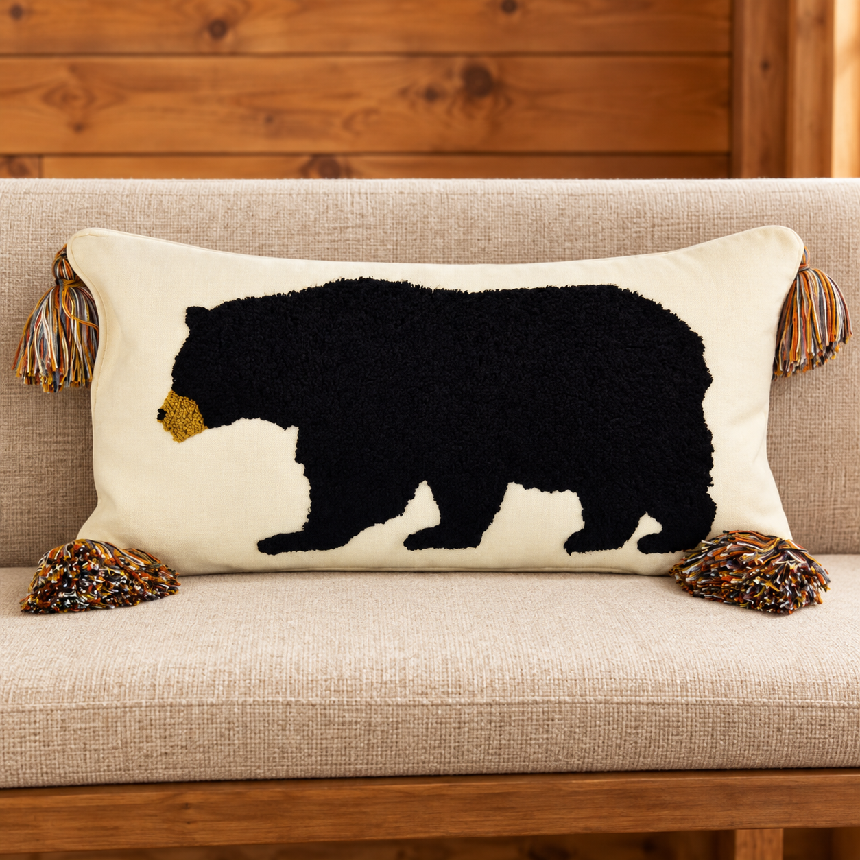 Cedar Lodge Pillow Bear