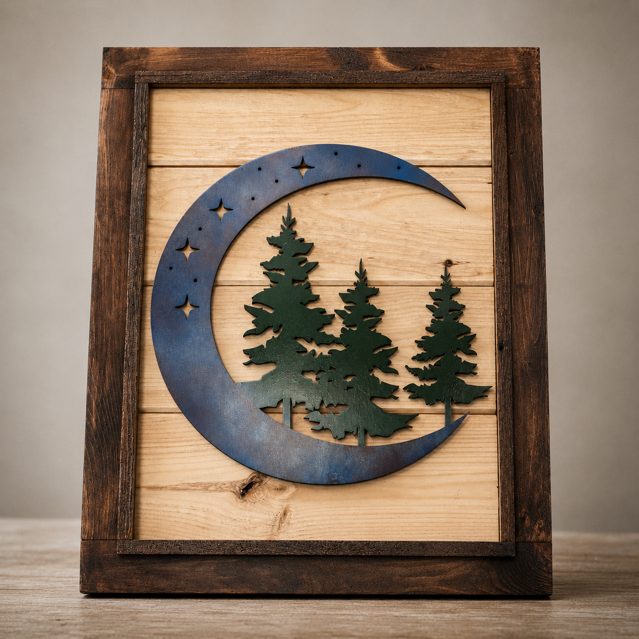 Moon & Trees Framed Art