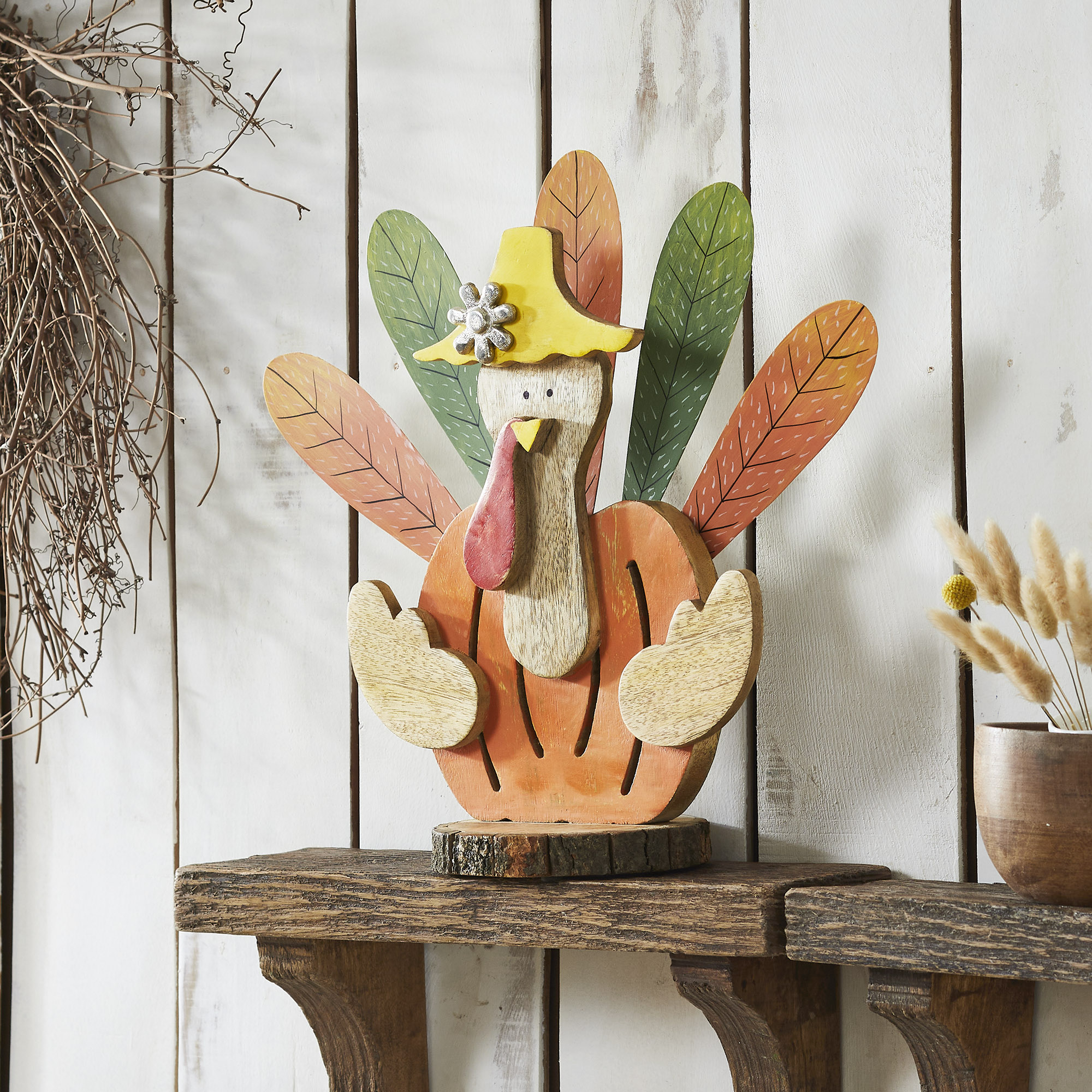 Whimsical Wooden Turkey
