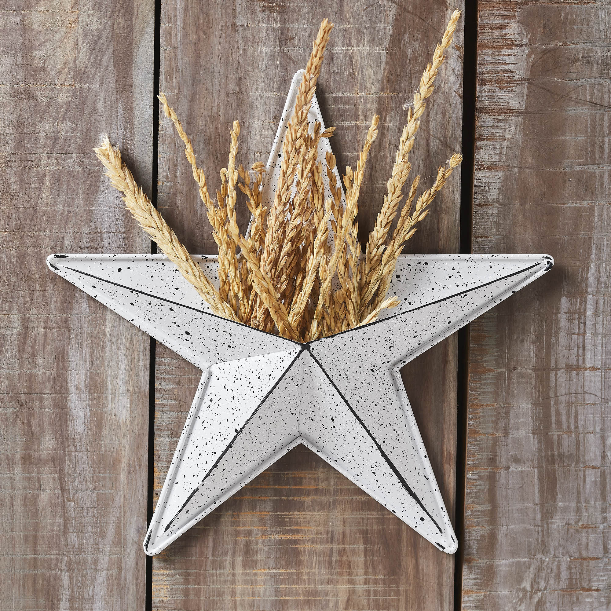 Faceted Metal Star Wall Hanging w/ Pocket 12x12