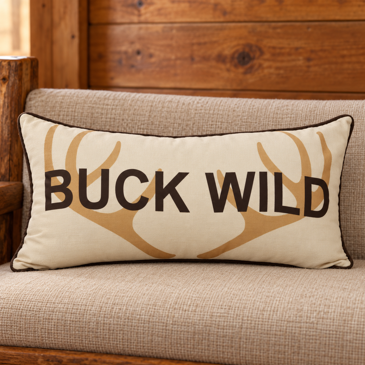 Green Forest Antler Pillow