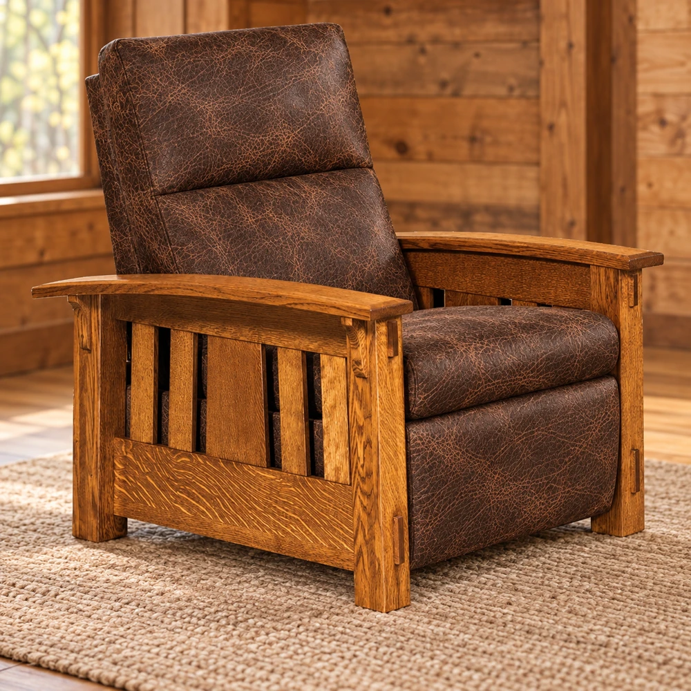 Canyon Forge Wall-Hugger Chair Recliner in a cabin