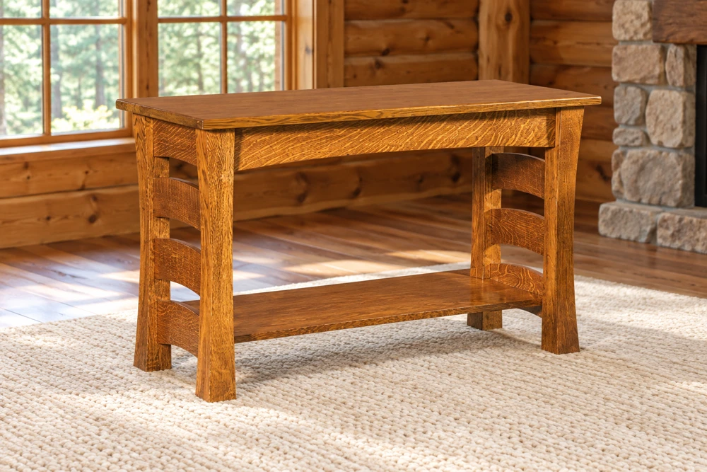 Oakfield Hollow 48-Inch Sofa Table in a cabin