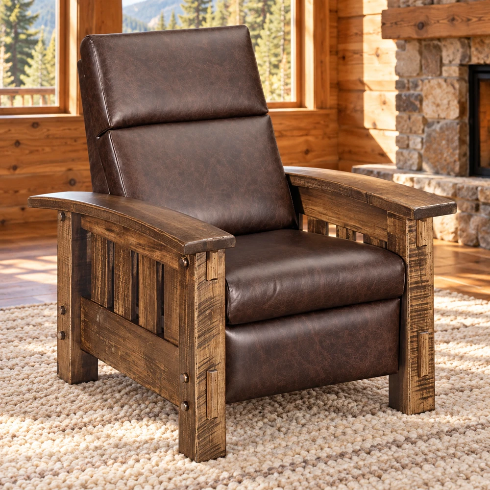 Ridge Haven Rail-Side Recliner in a cabin
