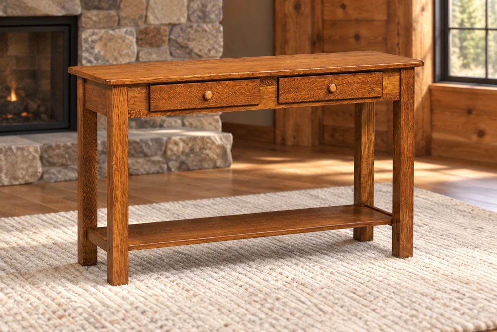 Millstone Run 48-Inch Sofa Table in a cabin
