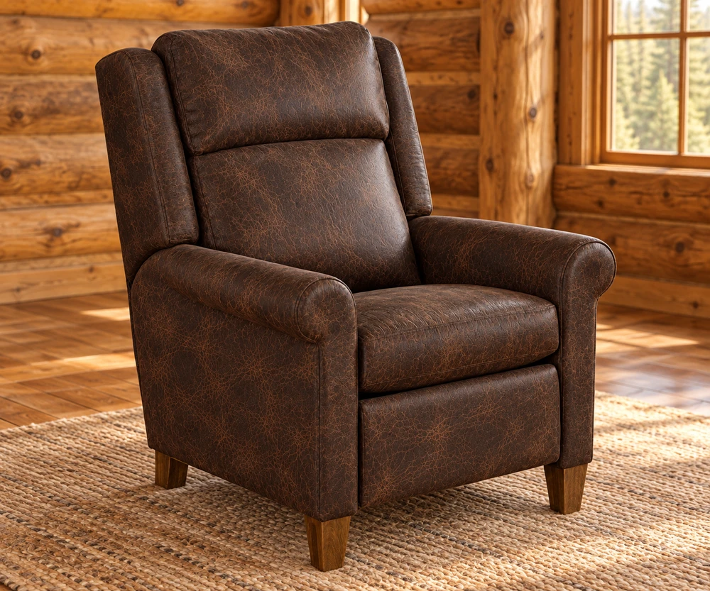 Maple Brook Pushback Recliner in a cabin