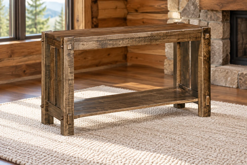 Ridge Haven 48-Inch Sofa Table in a cabin