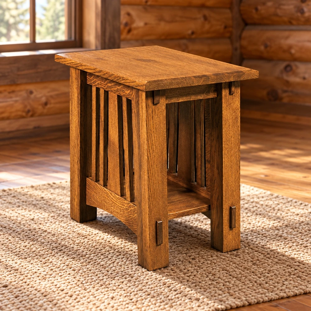 Canyon Forge 16-Inch End Table in a cabin
