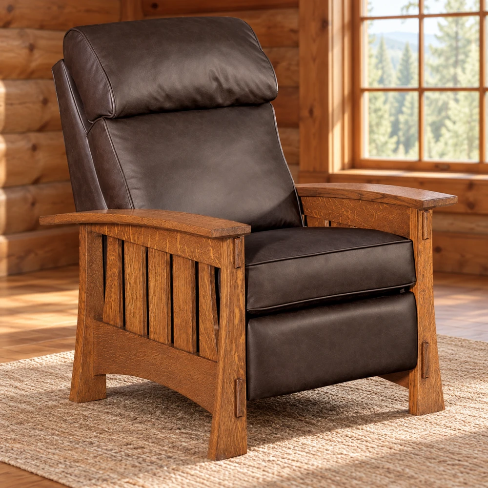 Fern Terrace Inset-Panel Recliner in a cabin